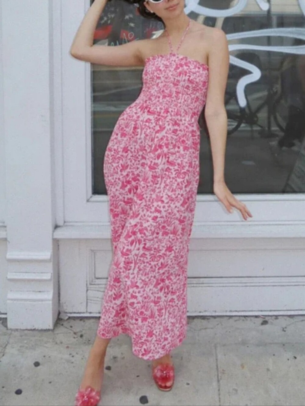 Hill House Lucy Pink‎ Floral Smocked Maxi Dress